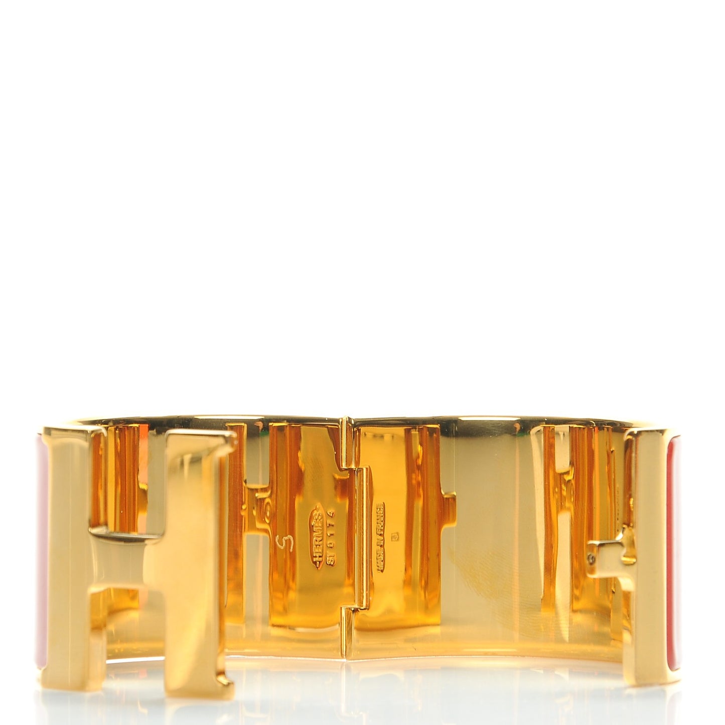 Enamel Clic Clac H Extra Wide Bracelet PM Red