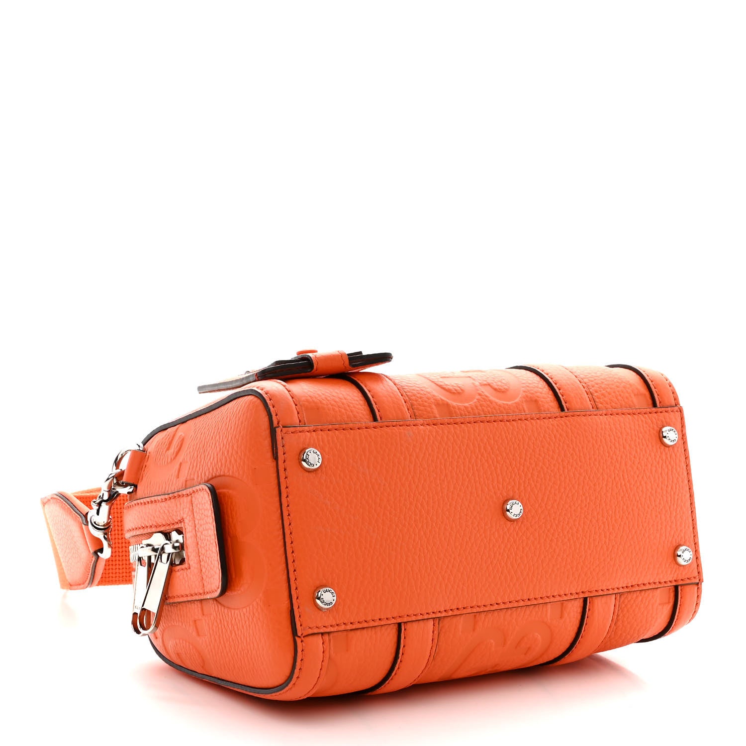 Gucci Piuma Calfskin Jumbo GG Embossed Mini Duffle Bag Good Orange 4 of 10