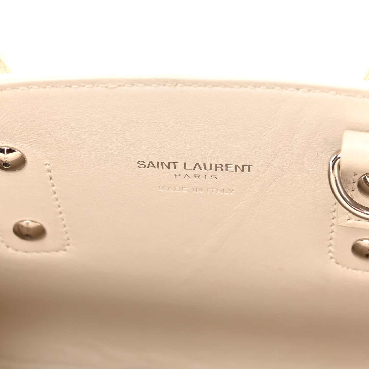 Grained Calfskin Nano Sac de Jour Dove White