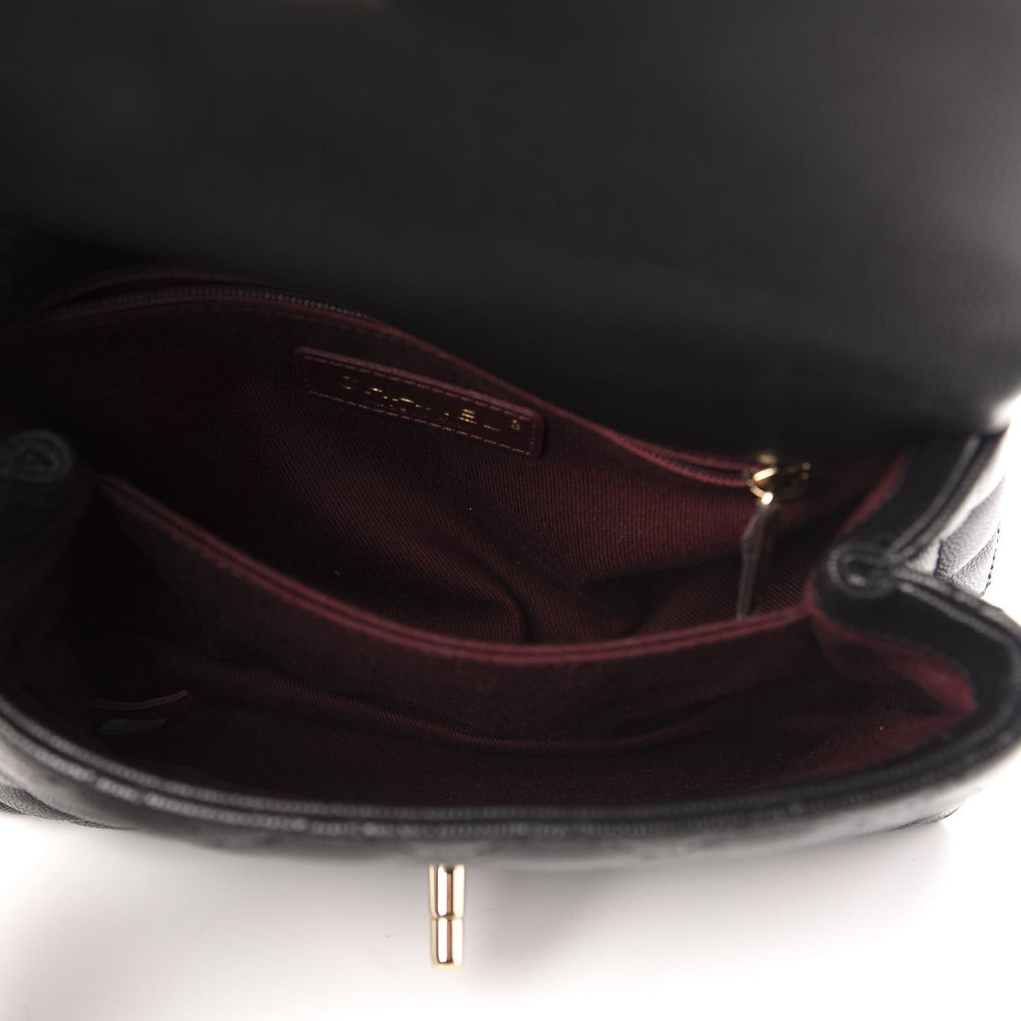 Caviar Quilted Mini Coco Handle Flap Black