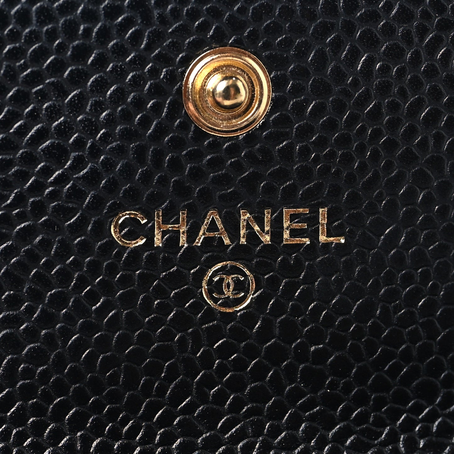 Caviar Quilted Flap Card Holder Black