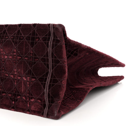 Christian Dior Velvet Cannage Large Book Tote Burgundy 10 of 13