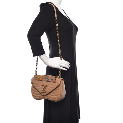 Louis Vuitton Calfskin New Wave Chain MM Noisette 2 of 9