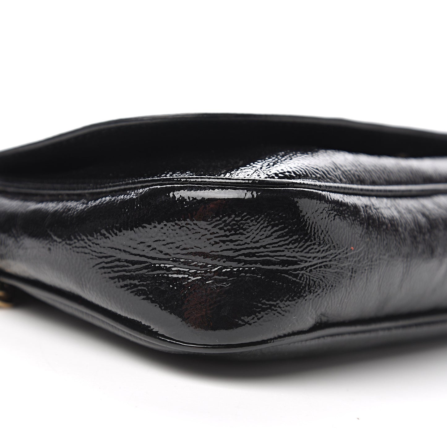 Patent Medium Soho Flap Crossbody Black