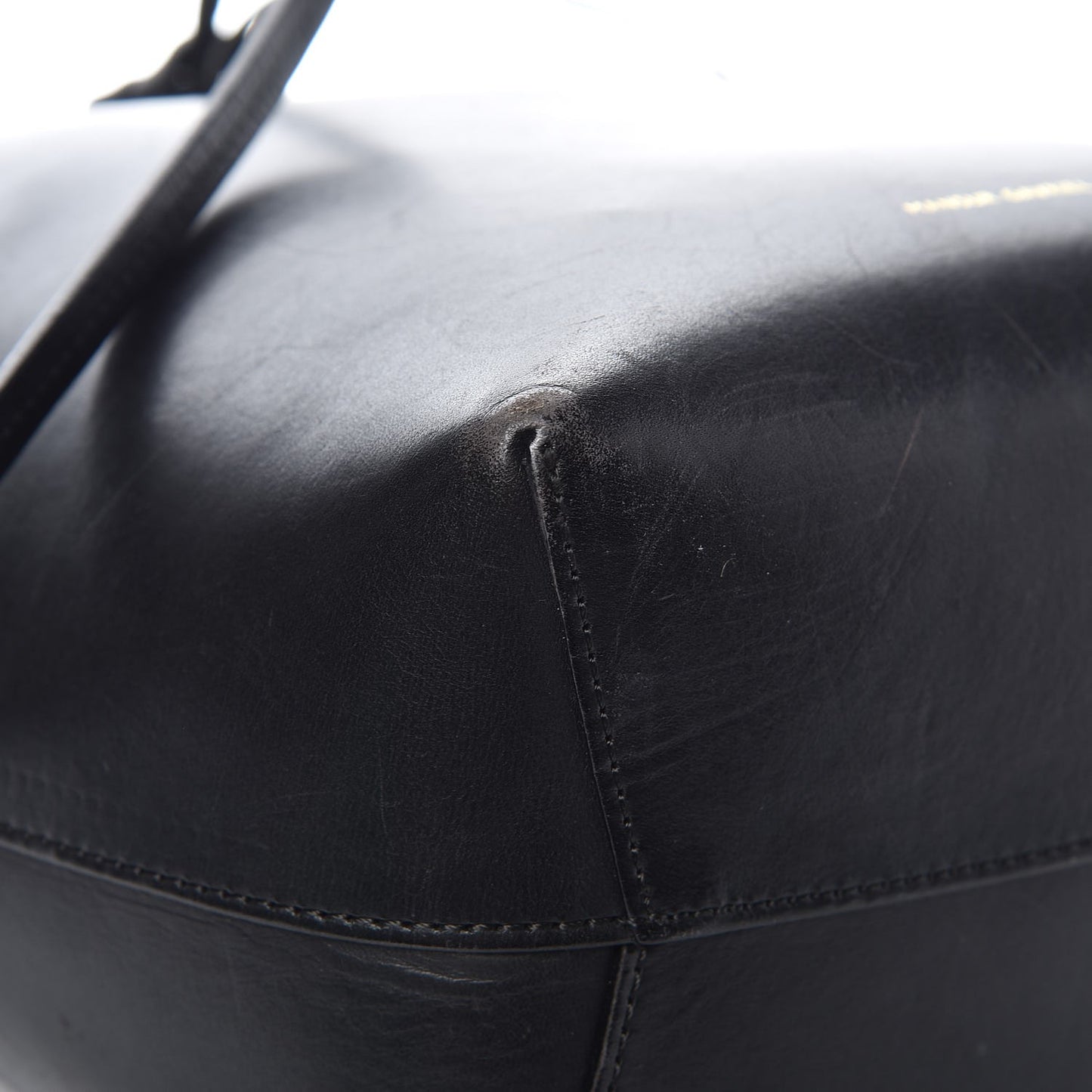 Calfskin Mini Bucket Bag Black Argento