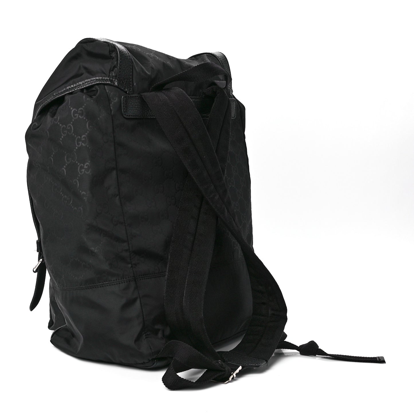 Nylon Monogram Medium Light Double Buckle Backpack Black