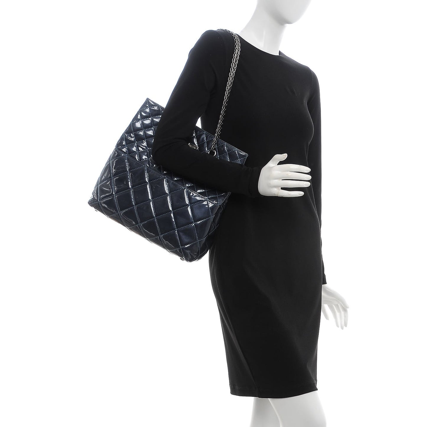Patent Quilted Reissue 2.55 Tote Blue