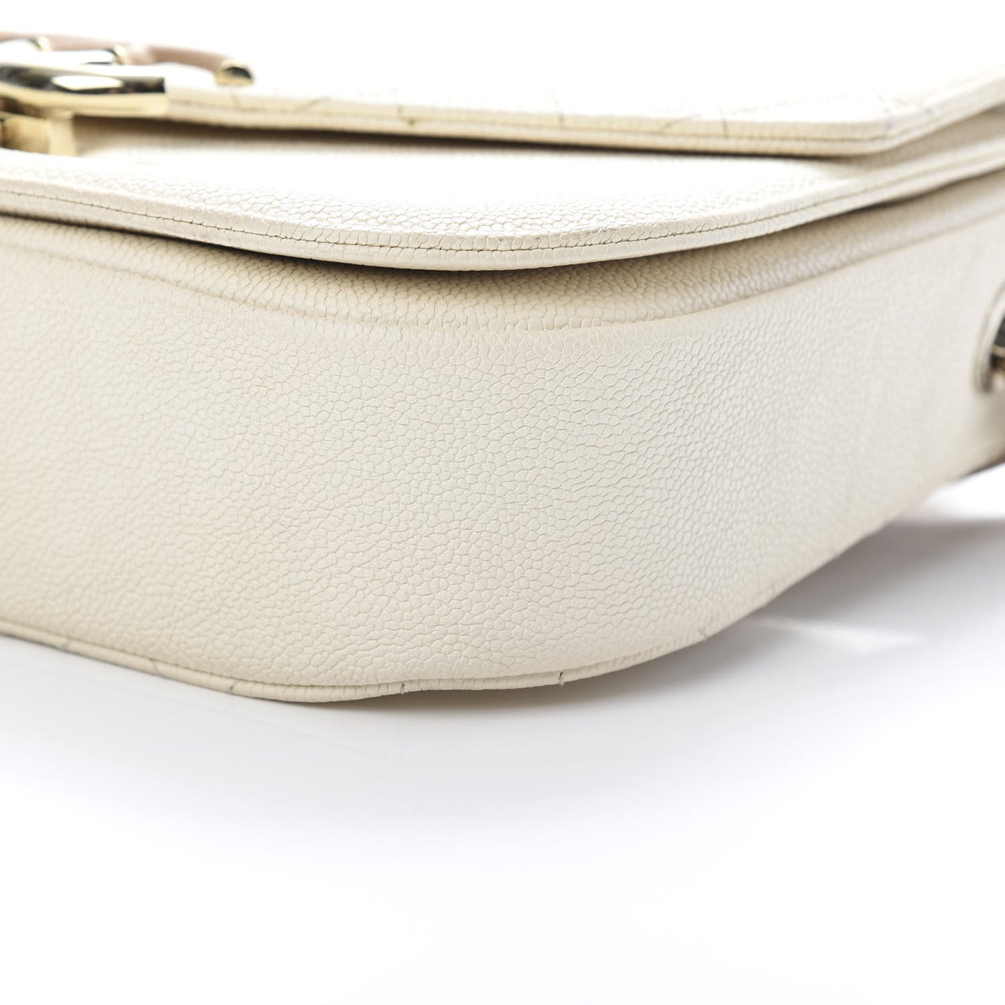 Grained Calfskin Quilted Medium Cuba Top Handle Flap Ivory