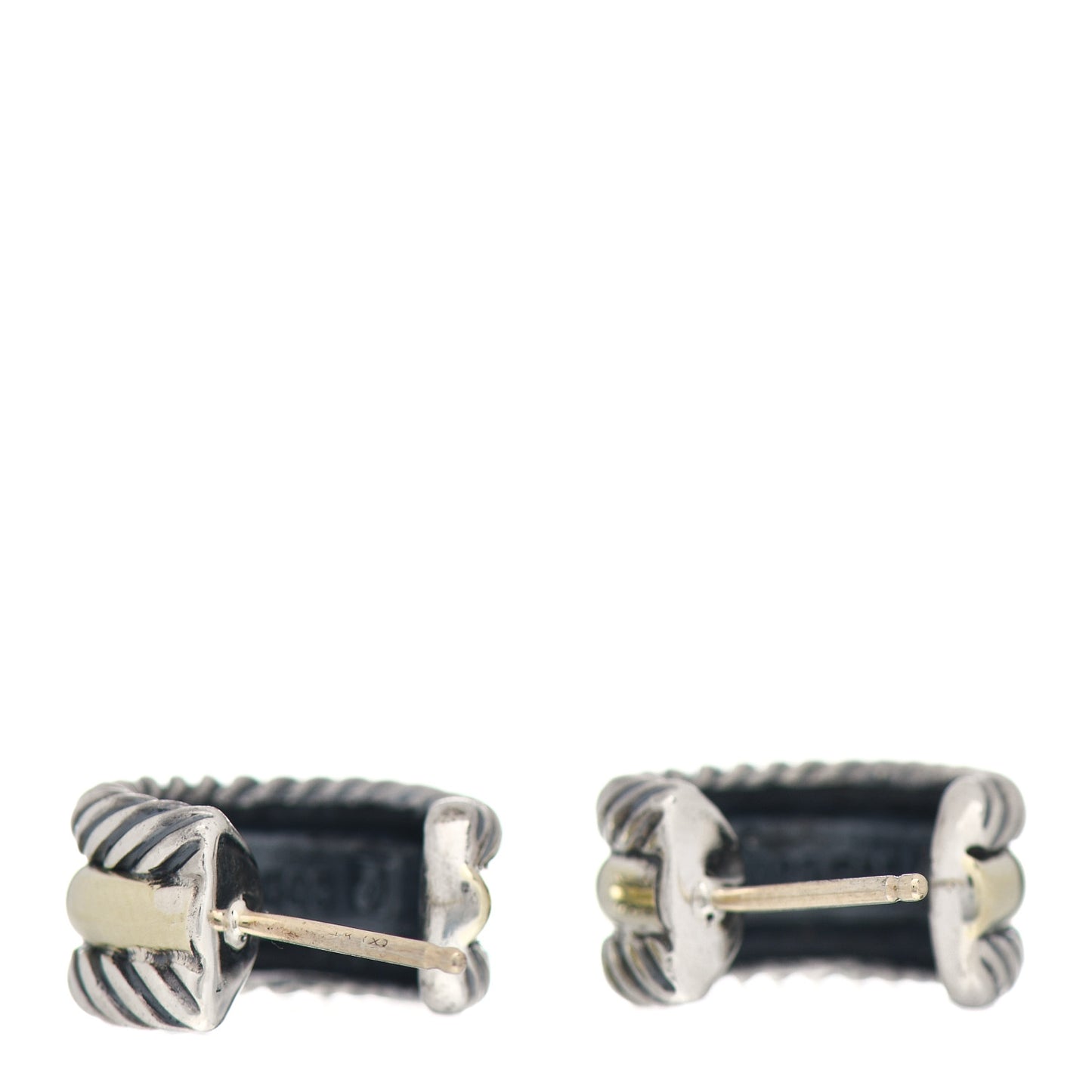Sterling Silver 14K Yellow Gold 16mm Cable Classics Hoop Earrings