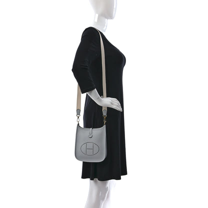 Hermes Taurillon Clemence Amazone Evelyne TPM Bleu Pale Nata 2 of 8