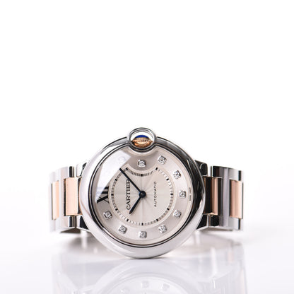 Cartier Stainless Steel 18K Pink Gold Diamond 36mm Ballon Bleu De Automatic Watch 2 of 7