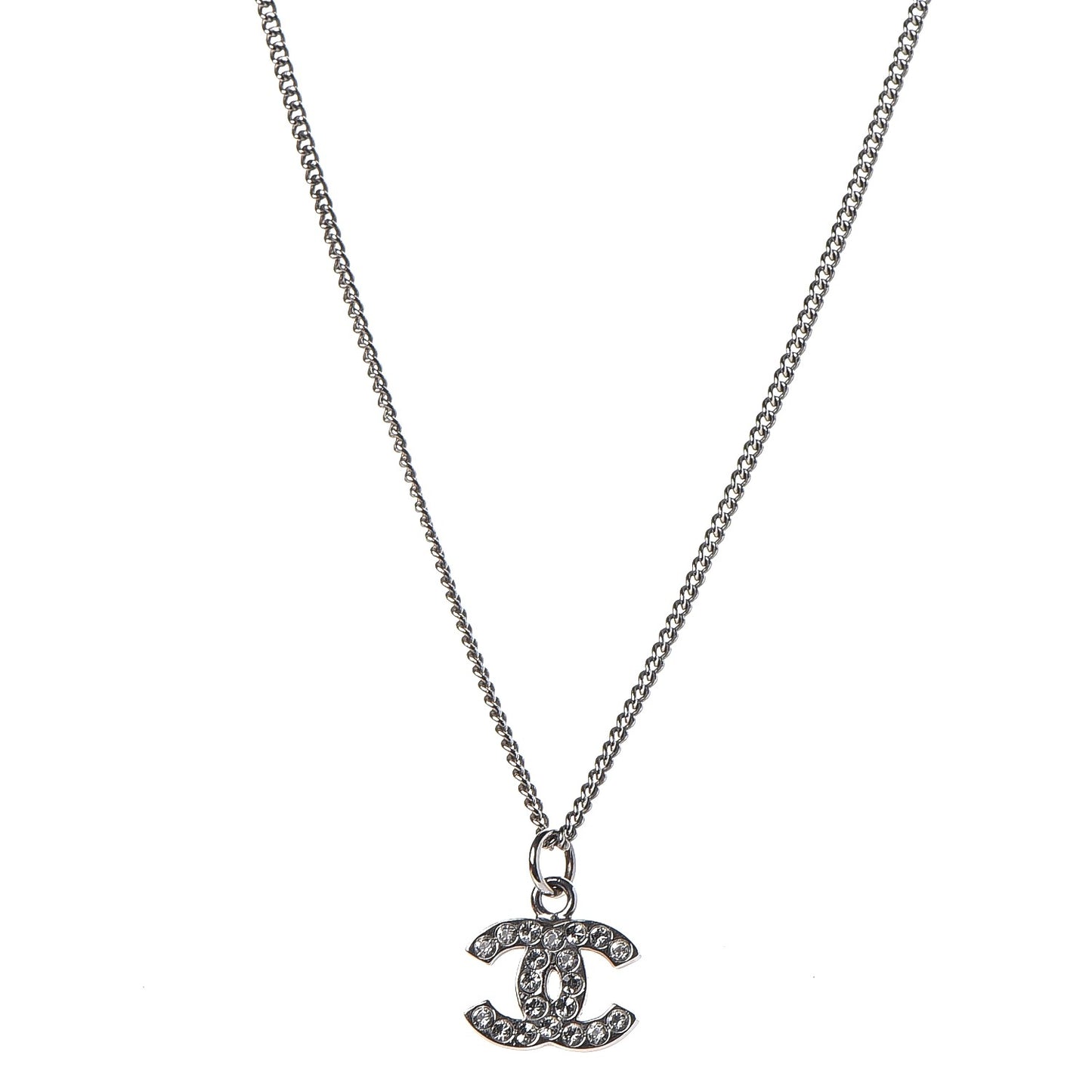 Crystal Timeless CC Necklace Silver