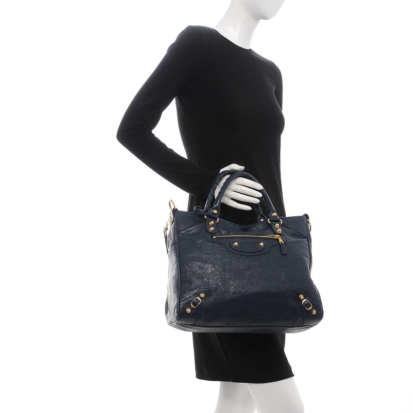 Agneau Giant 12 Gold Hardware Velo Bleu Obscur