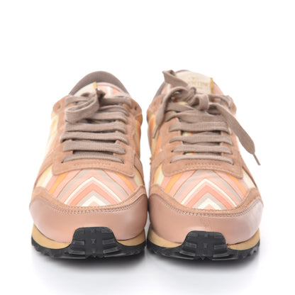 Valentino Garavani Suede Calfskin Native Couture 1975 Womens Rockrunner Sneakers 38.5 Multicolor 2 of 12