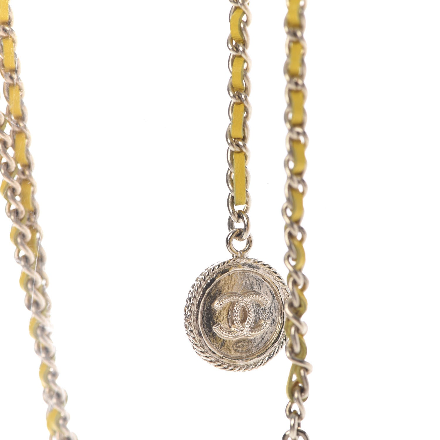 Chanel Metal Lambskin Chain Link Choker Yellow 6 of 7