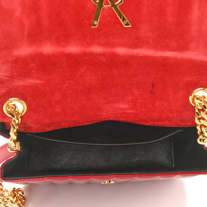 Saint Laurent Patent Matelasse Monogram Large Vicky Chain Bag Rouge Eros 5 of 12