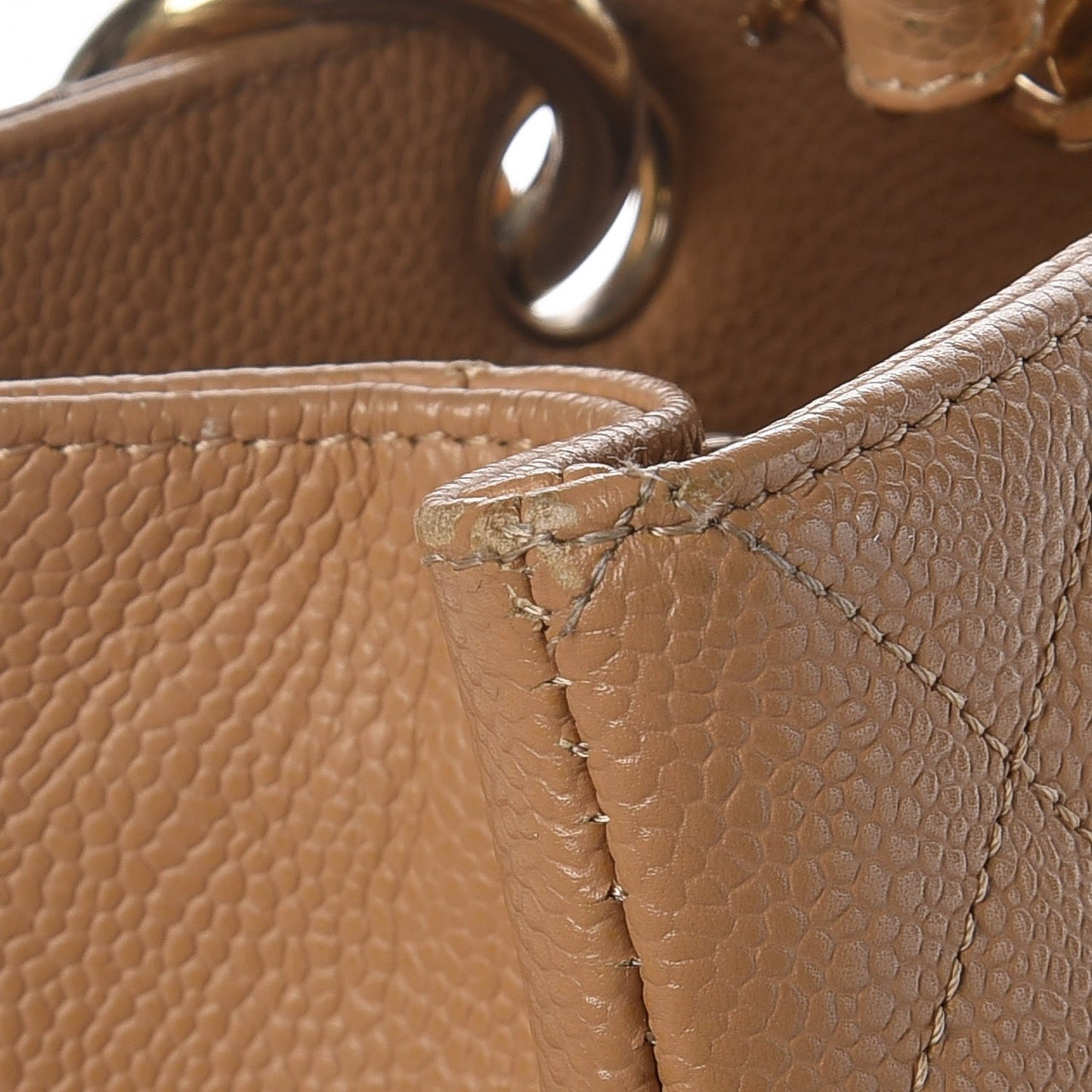 Caviar Quilted Grand Shopping Tote GST Beige