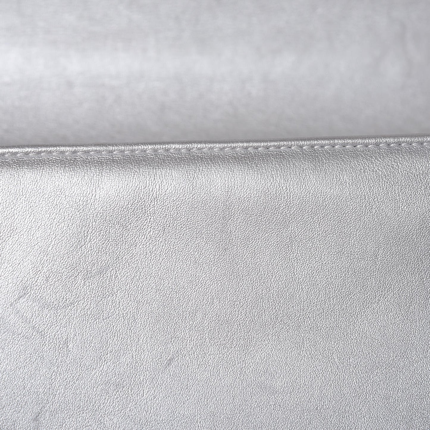Metallic Calfskin Quilted New Medium Boy Flap Silver