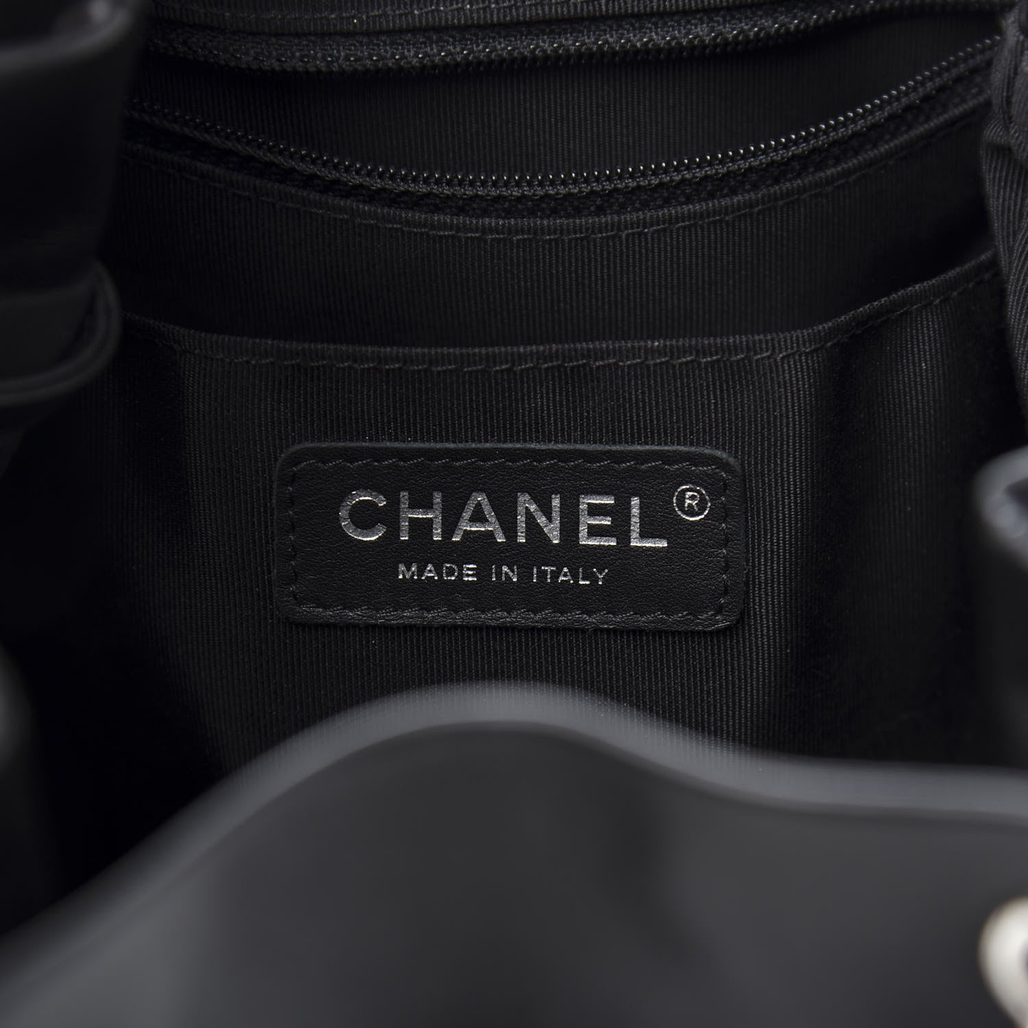 Chanel Lambskin Chevron Small Urban Spirit Drawstring Bag Black 5 of 10