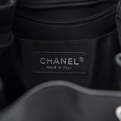 Chanel Lambskin Chevron Small Urban Spirit Drawstring Bag Black 5 of 10