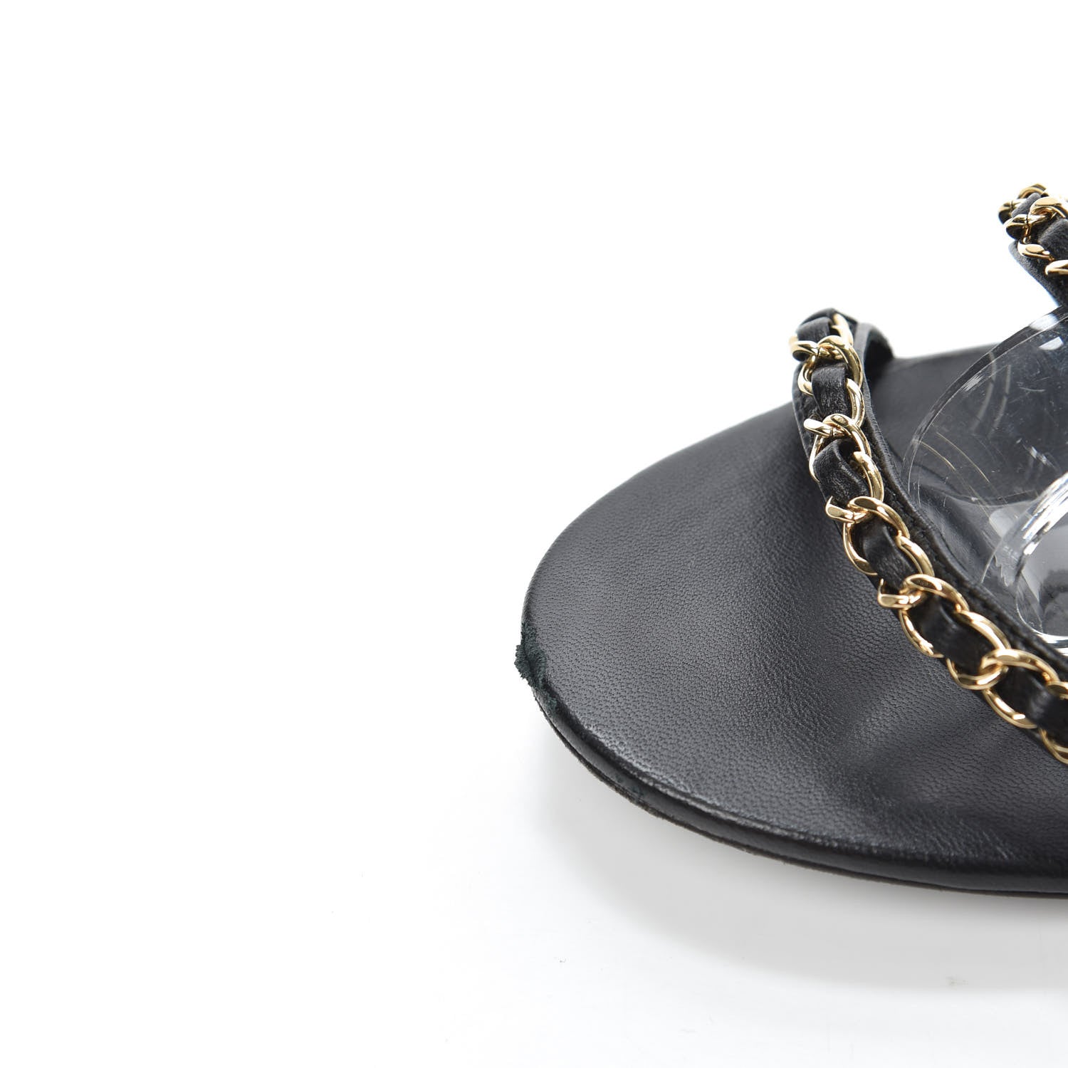 Chanel Lambskin CC Chain Sandals 39 Black 5 of 8