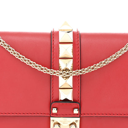 Valentino Garavani Vitello Medium Glam Lock Rockstud Flap Rubino 7 of 14