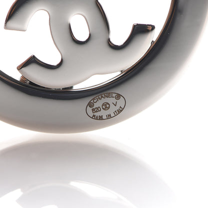 Chanel Crystal CC Round Earrings Silver 4 of 5