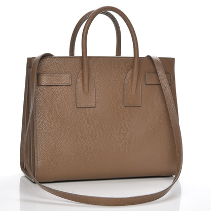 Saint Laurent Grained Calfskin Small Sac De Jour Taupe 4 of 8