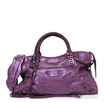 Balenciaga Agneau Classic Hardware City Metallic Purple 1 of 12