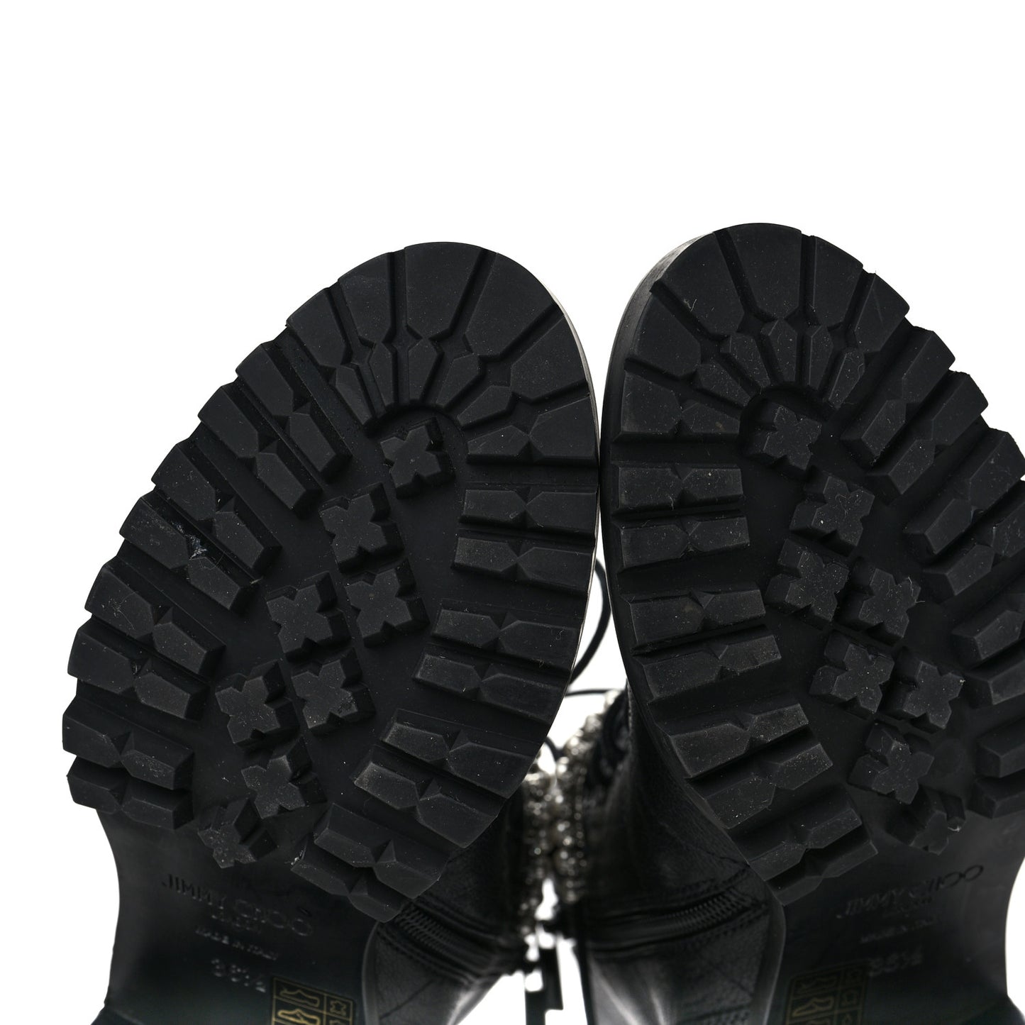 Grained Goatskin Pearl Crystal Embellished Cruz Combat Boots 36.5 Black
