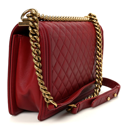 Chanel Lambskin Quilted New Medium Boy Flap Dark Red 3 of 11