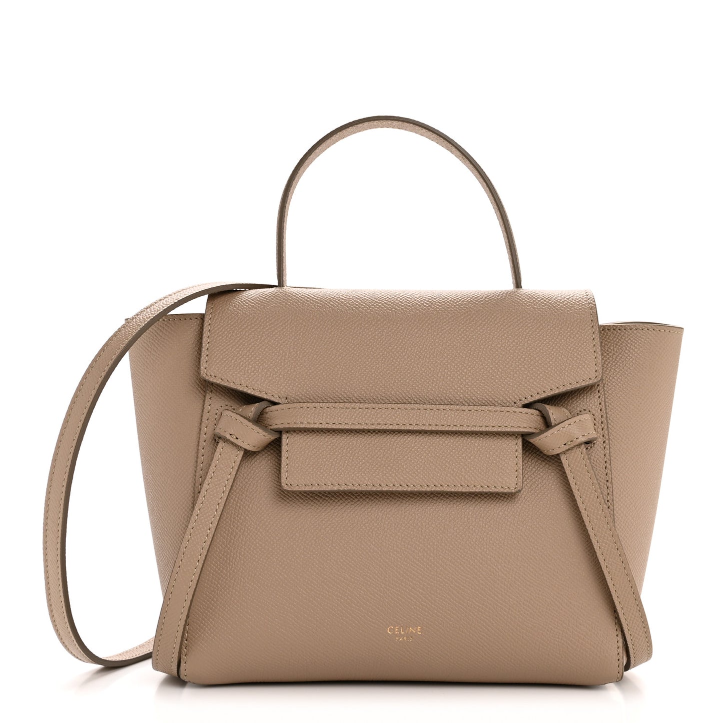 Grained Calfskin Nano Belt Bag Light Taupe