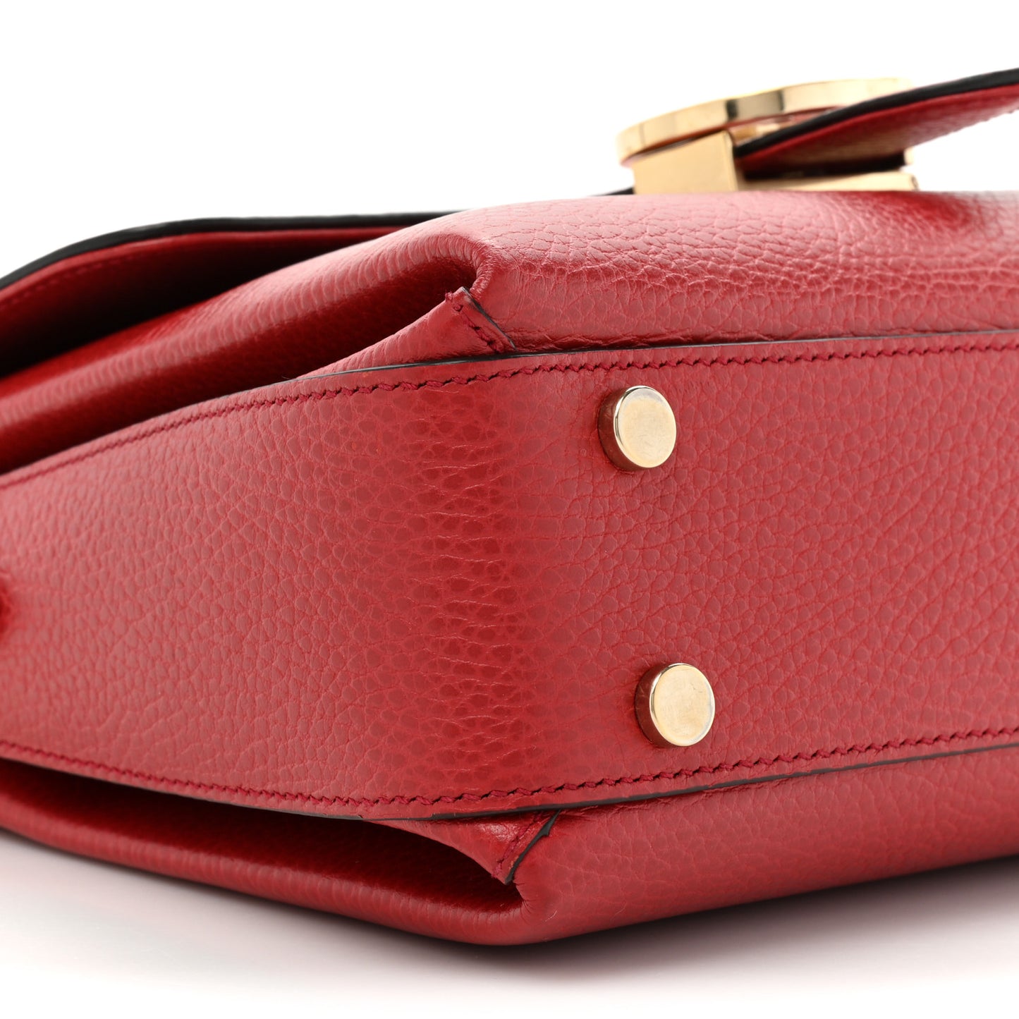 Dollar Calfskin Interlocking G Top Handle Shoulder Bag Red