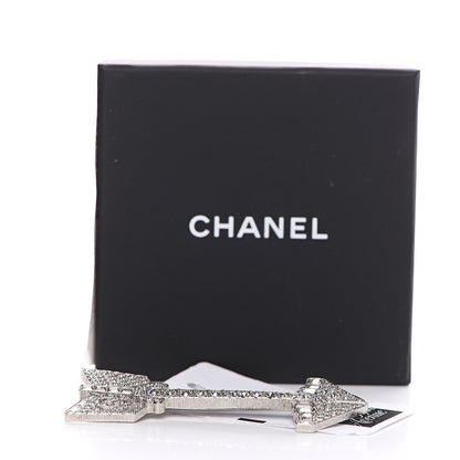 Chanel Crystal CC Arrow Brooch Silver 4 of 4
