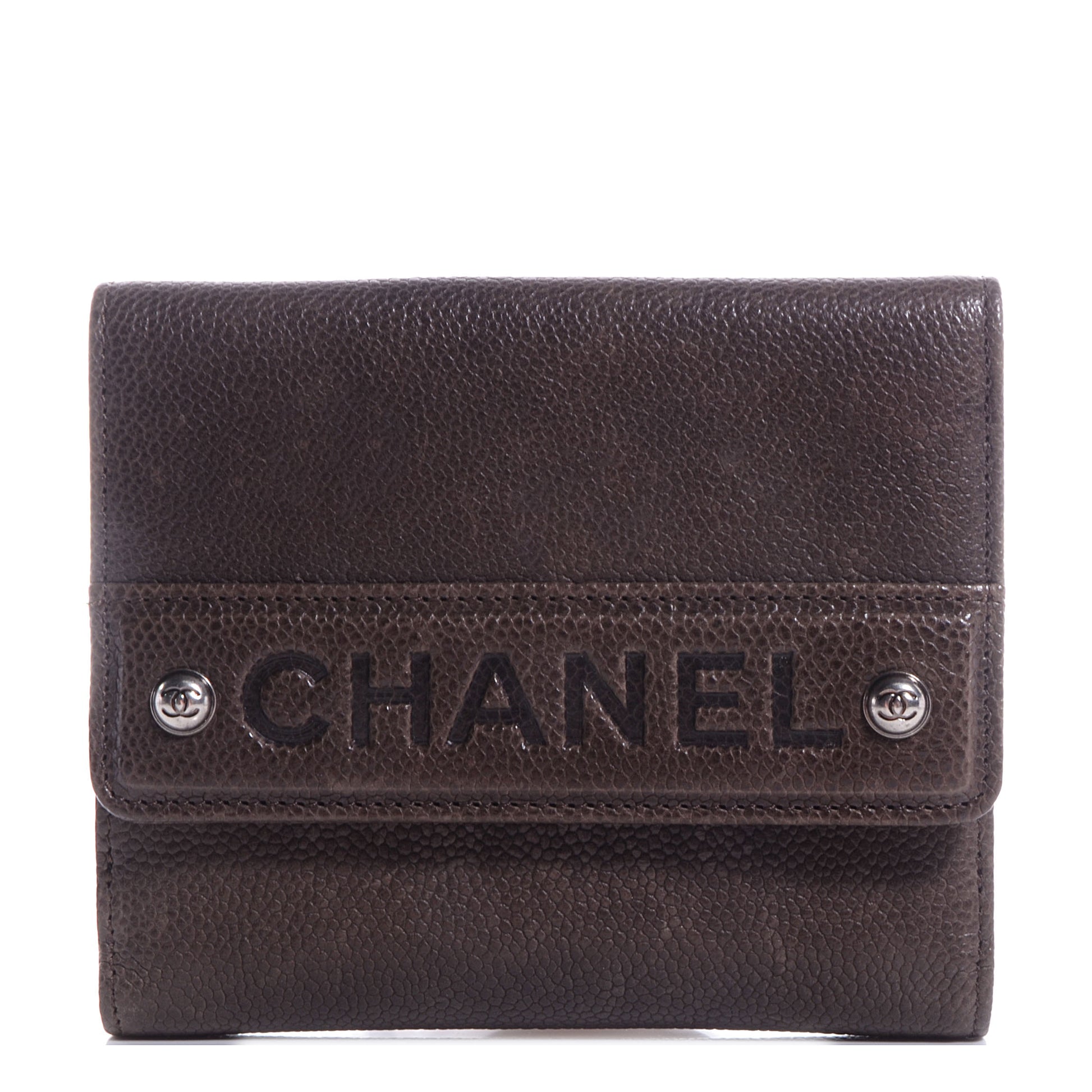 Chanel Caviar Outdoor Ligne French Wallet Brown 1 of 8