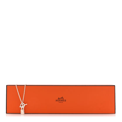 Hermes Sterling Silver Cadenas Kelly Lock Pendant Necklace 11 of 11