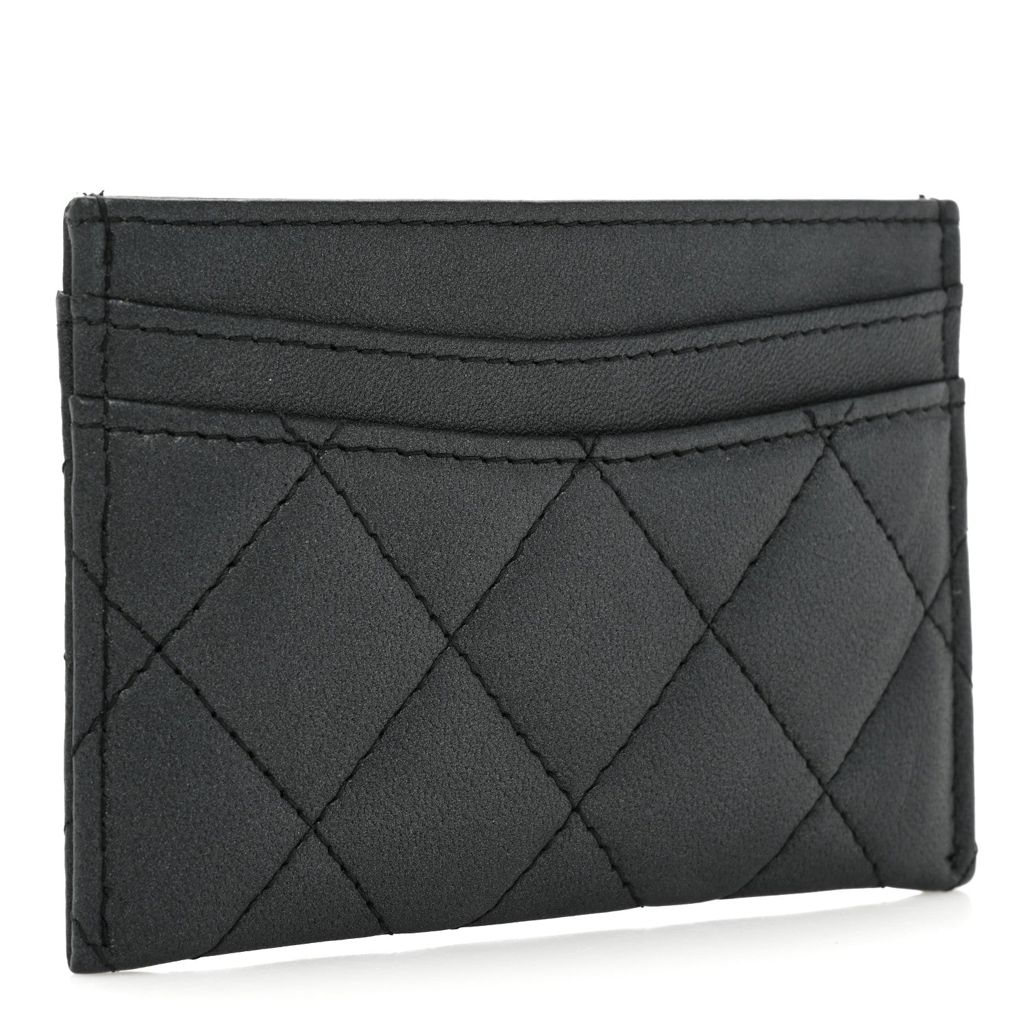 Chanel Pearly Lambskin Quilted Card Holder So Black 3 of 12