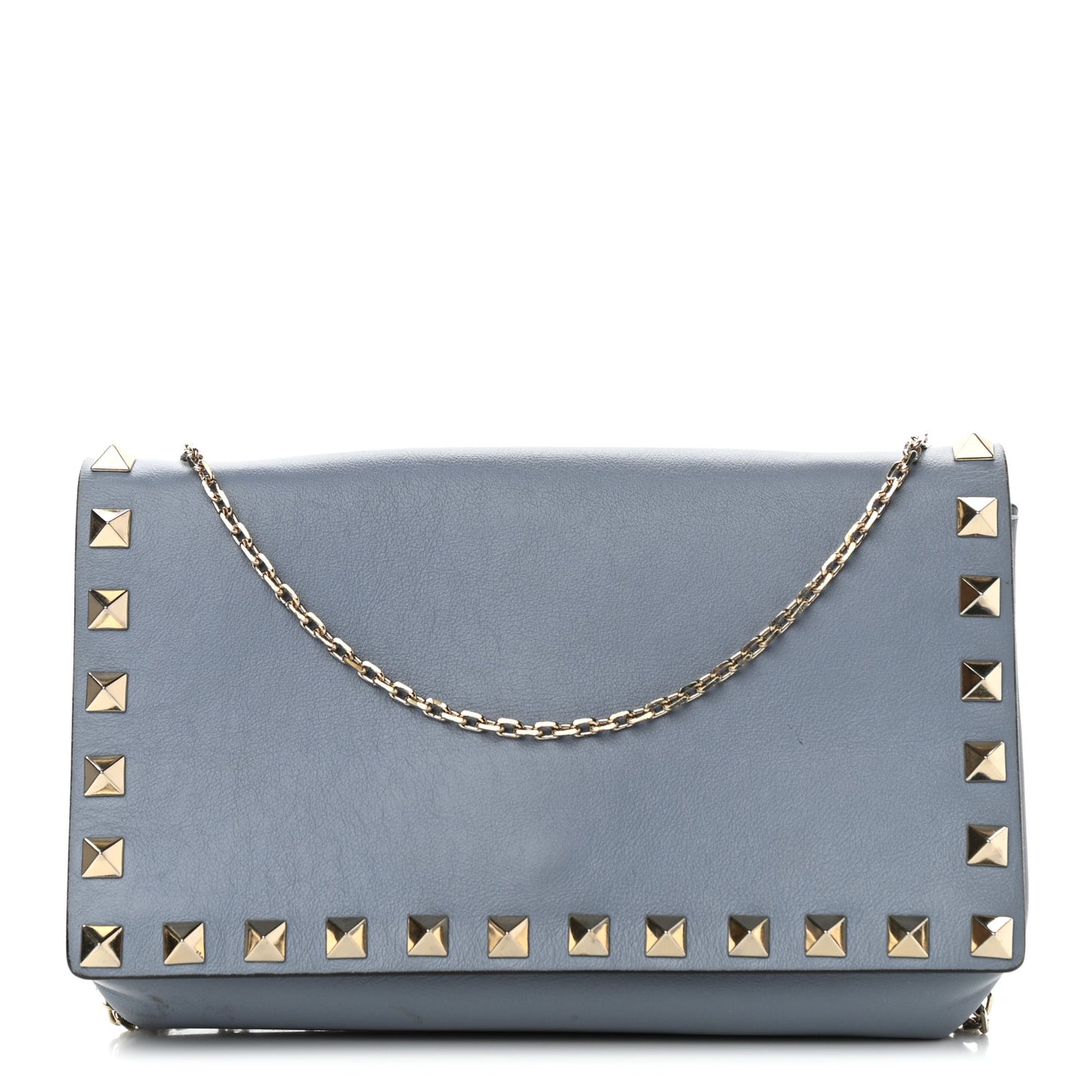 Vitello Small Rockstud Chain Flap Crossbody Bag Blue