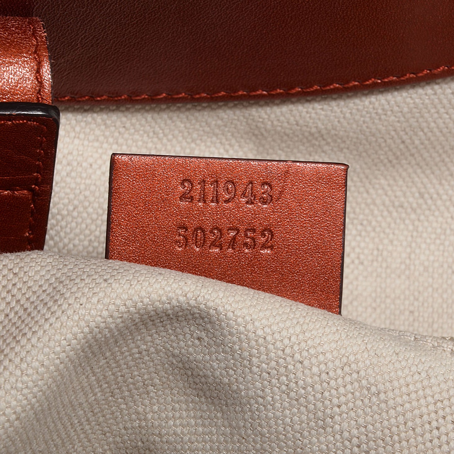 Metallic Microguccissima Large Sukey Tote Burnt Orange