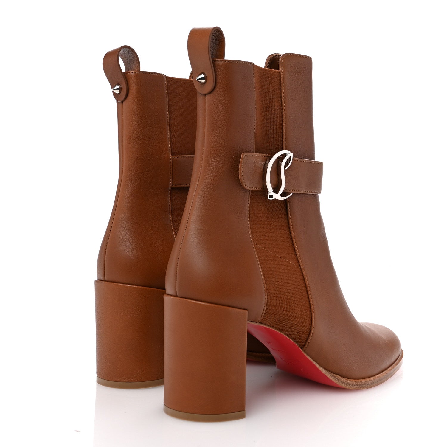 Christian Louboutin Calfskin CL Chelsea 70 Booty 41 Cuoio 5 of 9