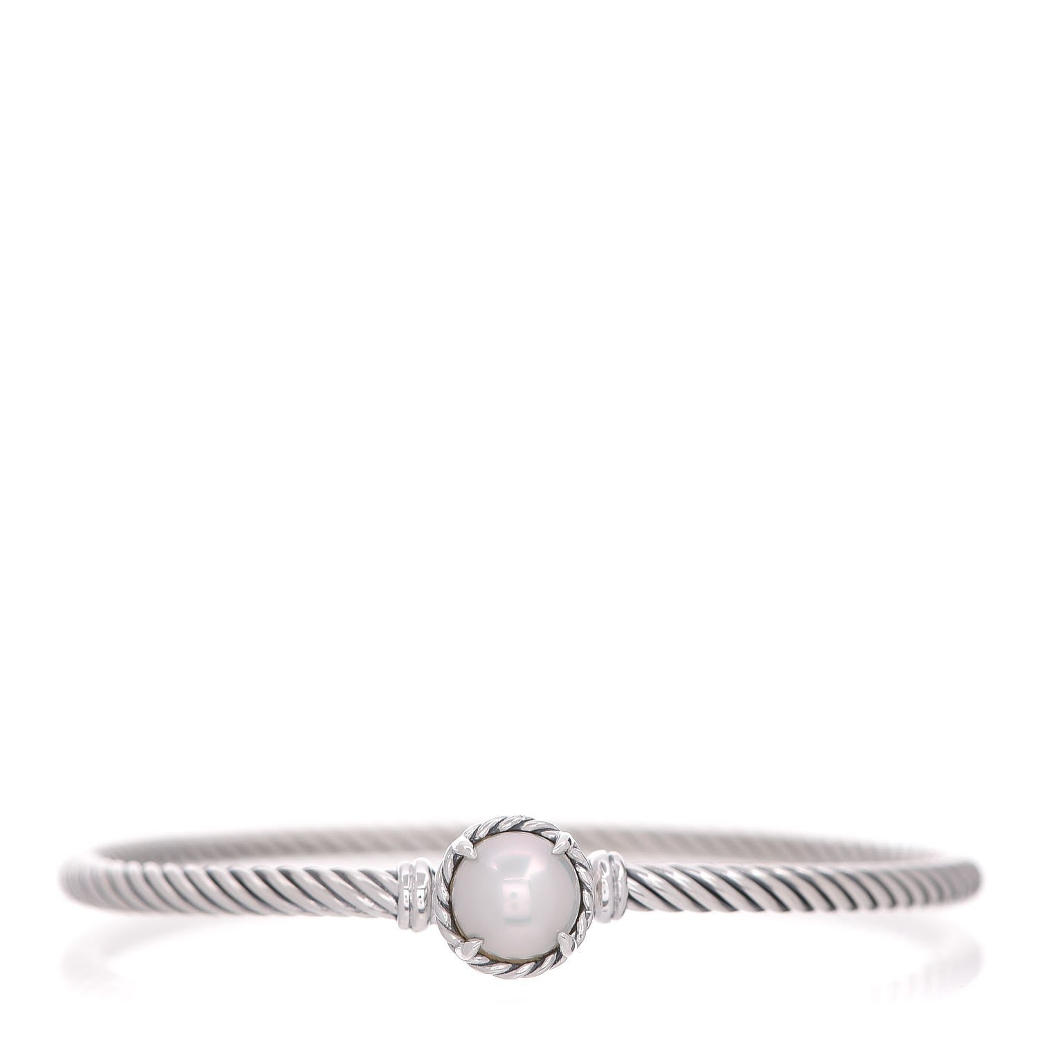 David Yurman Sterling Silver Pearl 3mm Chatelaine Bracelet 1 of 4