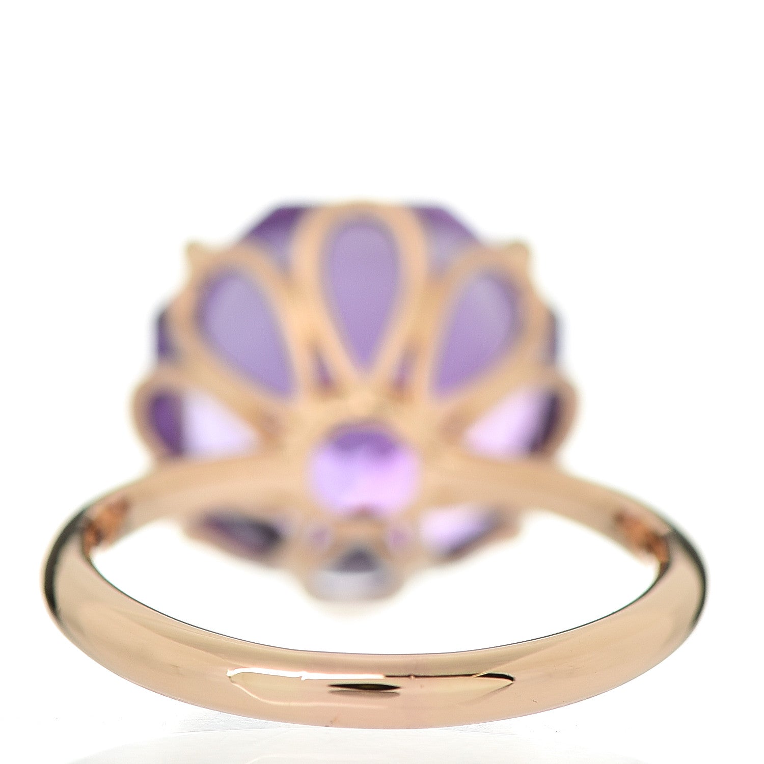 Tiffany 18K Rose Gold Amethyst Octagonal Sparklers Ring 51 5.75 4 of 5