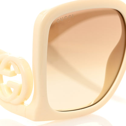Gucci Acetate Rectangle Frame Sunglasses GG1326S White 7 of 9