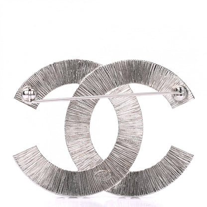 Chanel Baguette Crystal CC Brooch Silver 3 of 4