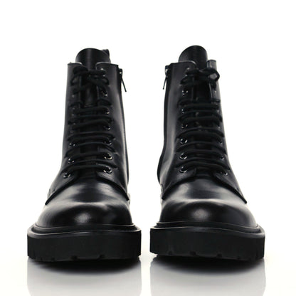 Valentino Garavani Calfskin Womens VLOGO 35mm Combat Boots 38 Black 2 of 8