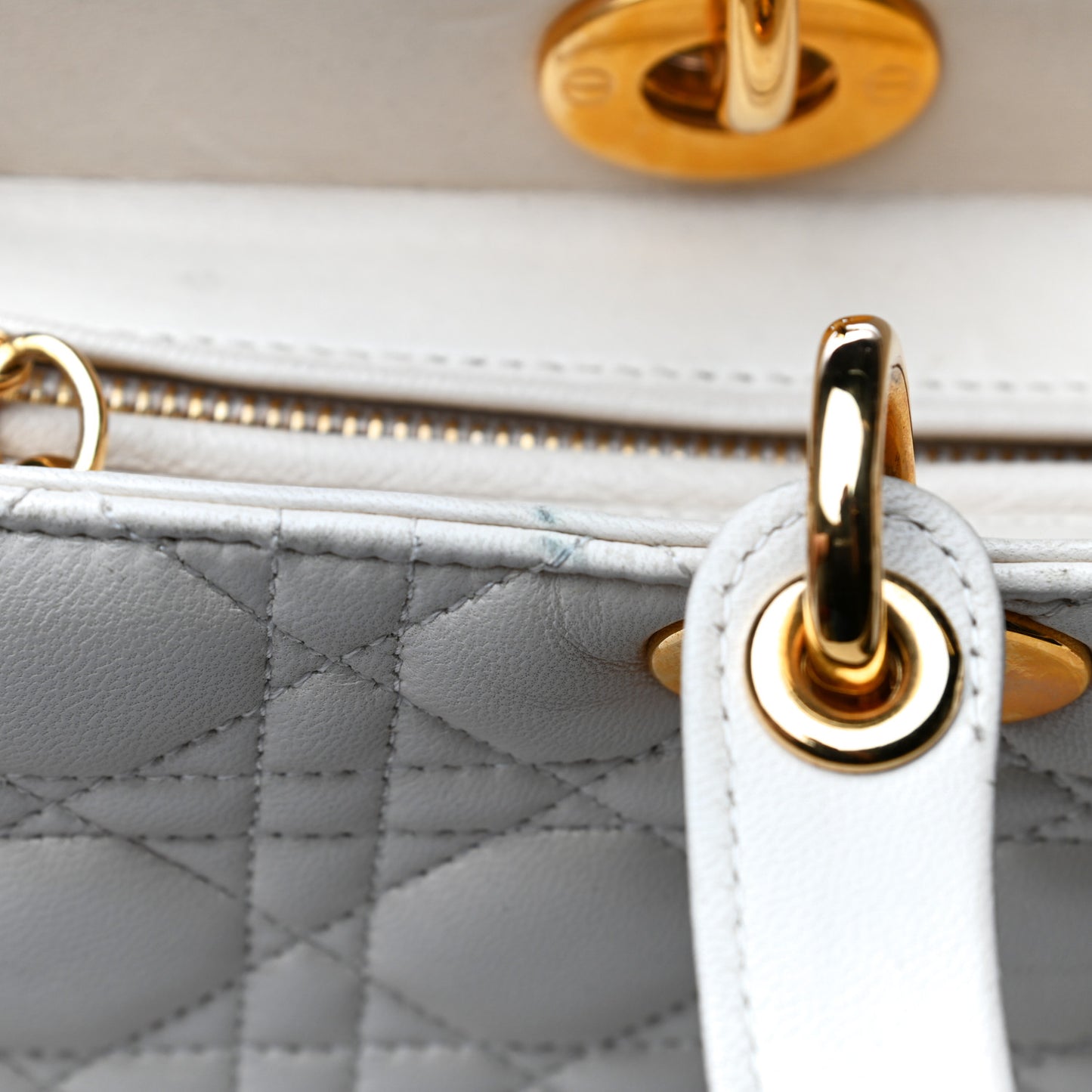 Lambskin Cannage Large Lady Dior Light Beige