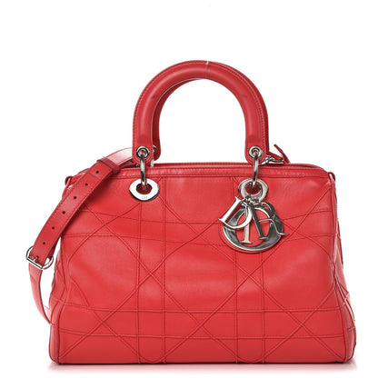 Christian Dior Lambskin Cannage Granville Polochon Coral 1 of 16
