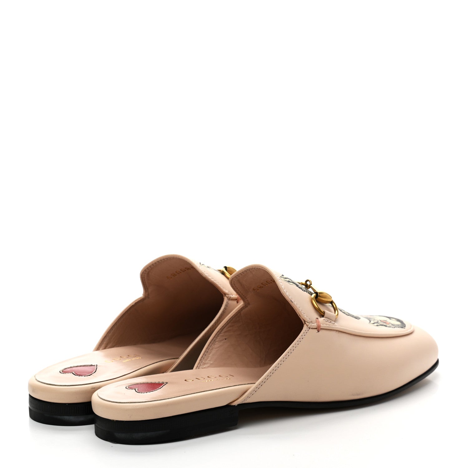 Gucci Calfskin Mystic Cat Womens Princetown Slippers 35 Mill Pink Multicolor 4 of 9