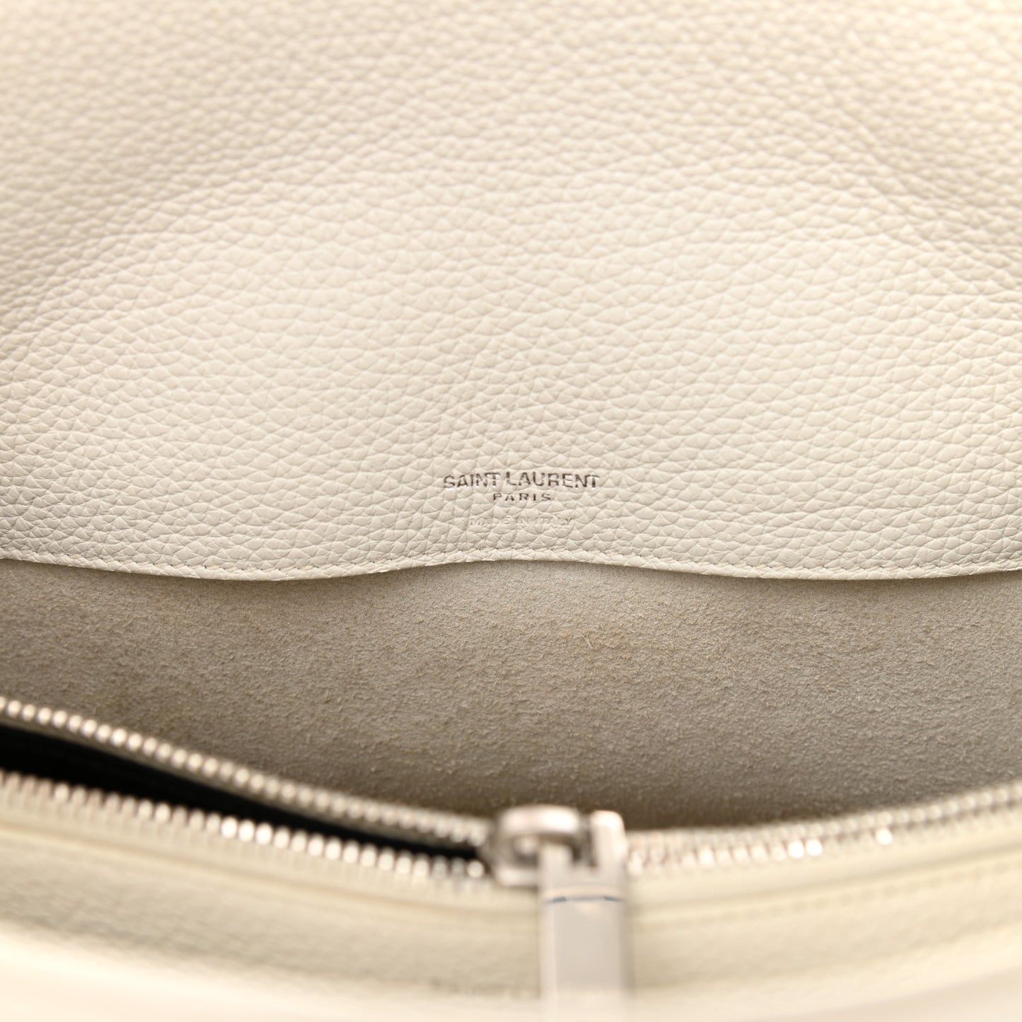 Grained Calfskin Small Supple Sac De Jour White