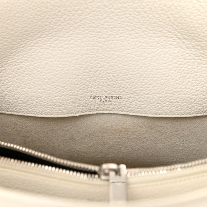 Saint Laurent Grained Calfskin Small Supple Sac De Jour White 5 of 9